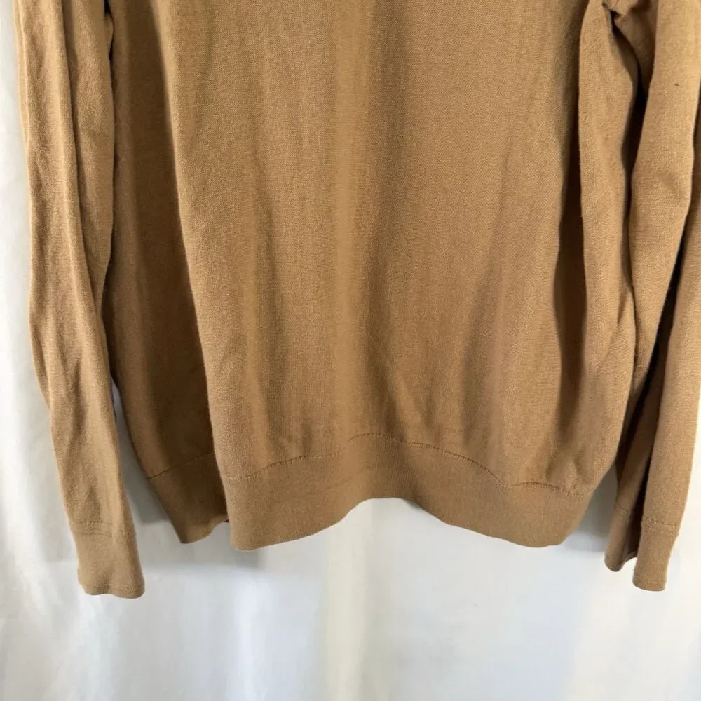 Banana Republic Cashmere Blend Sweater Men's XL Brown Tan V-Neck Long Sleeve